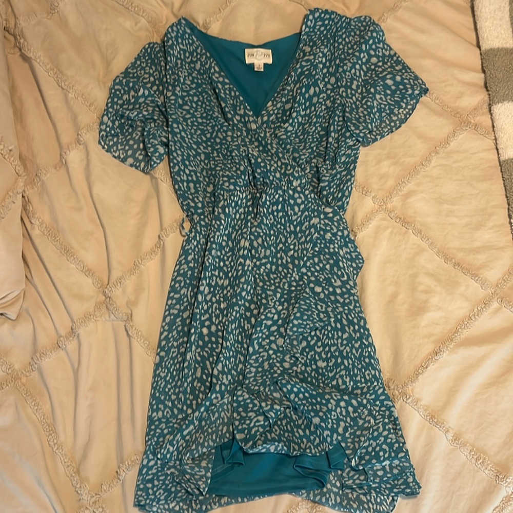 Blue cheetah dress